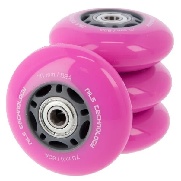PU 70x24 82A (4szt.) + ABEC-7 (8szt.) ZESTAW NILS EXTREME - Różowe