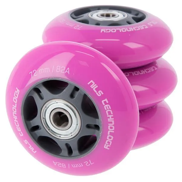 PU 72x24 82A (4szt.) + ABEC-7 (8szt.) ZESTAW NILS EXTREME - Różowe