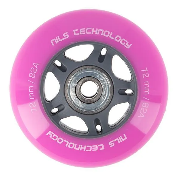 PU 72x24 82A (4szt.) + ABEC-7 (8szt.) ZESTAW NILS EXTREME - Różowe