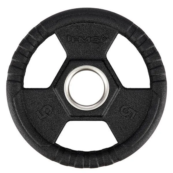 TOH05 Talerz Olimpijski Ogumowany 5 kg Hms - Czarny