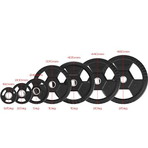 TOH20 Talerz Olimpijski Ogumowany 20 kg Hms - Czarny