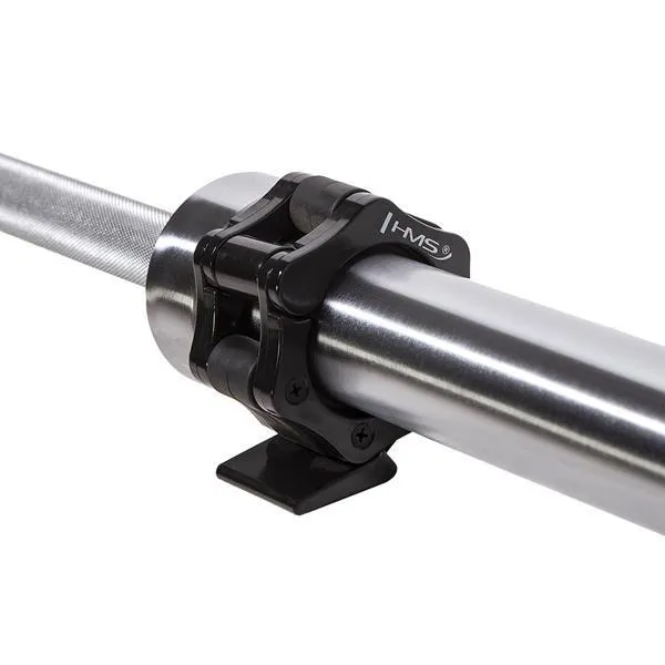 GO900 Gryf Olimpijski 220 cm Hms Premium + ZG1500 Silver Zaciski Lock Jaw (2 Szt)