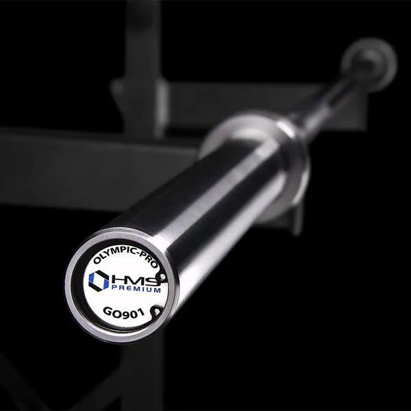 GO901 900kg Gryf Olimpijski Hms Premium + ZG1500 Silver Zaciski Lock Jaw (2 Szt)