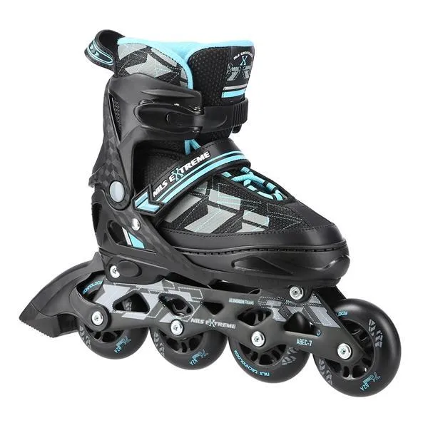 NA11002 Czarno/Niebieskie Rozm. M (35-38) Łyżworolki NILS Extreme