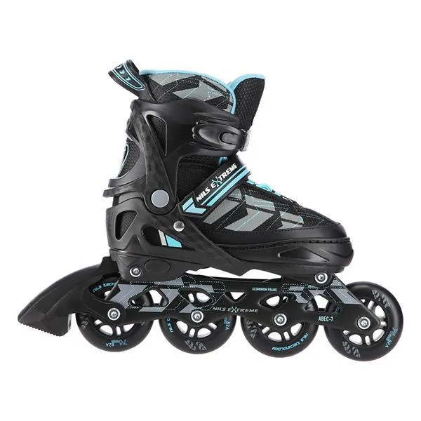 NA11002 Czarno/Niebieskie Rozm. M (35-38) Łyżworolki NILS Extreme