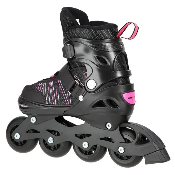 NH11912 A 2w1 Black/Pink Rozm. S(31-34) Łyżworolki Z Wym. Pł. Hokejową NILS Extreme