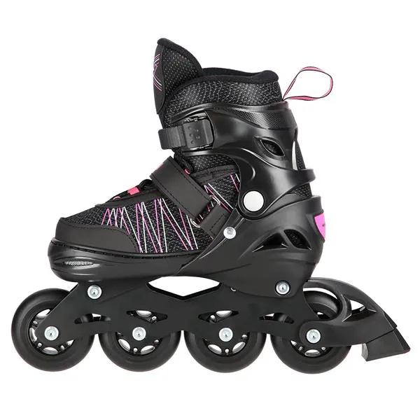 NH11912 A 2w1 Black/Pink Rozm. S(31-34) Łyżworolki Z Wym. Pł. Hokejową NILS Extreme