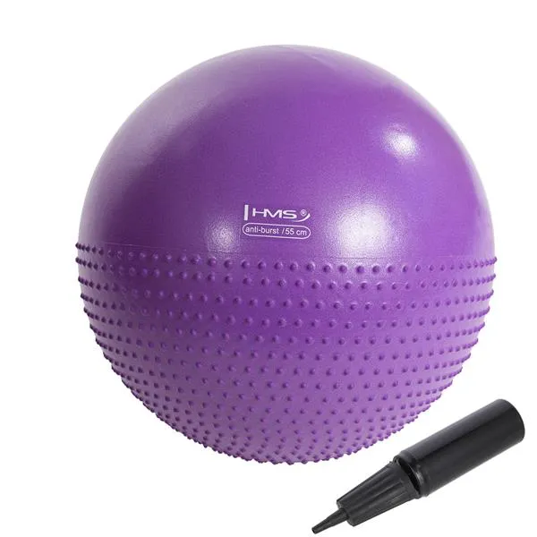 YB03 55cm Purple Piłka Gimnastyczna Masujaca Hms
