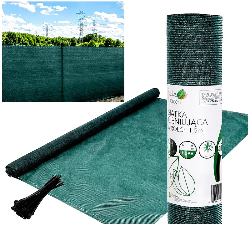 Siatka Cieniująca 140g/m² 1.5x10m Ciemno - Zielona