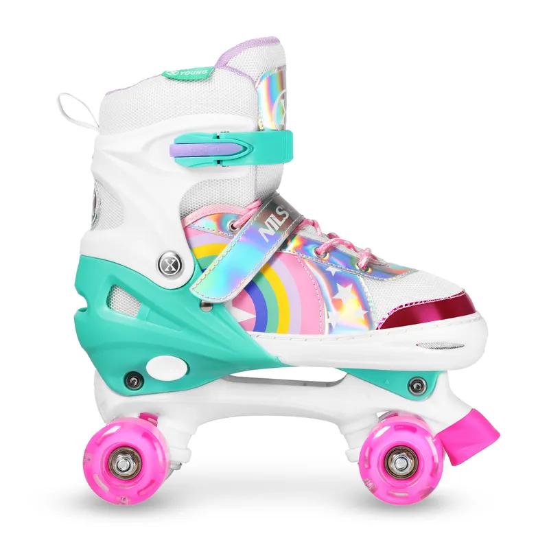 NQ0187 LED Wrotki Rainbow Rozm. L(39-41) NILS Extreme