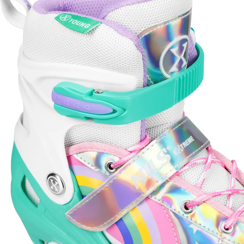 NQ0187 LED Wrotki Rainbow Rozm. L(39-41) NILS Extreme