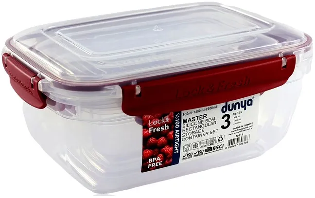 Kpl. Pojemników Prostokątnych MASTER 3 Cz /400,800,1400 ml