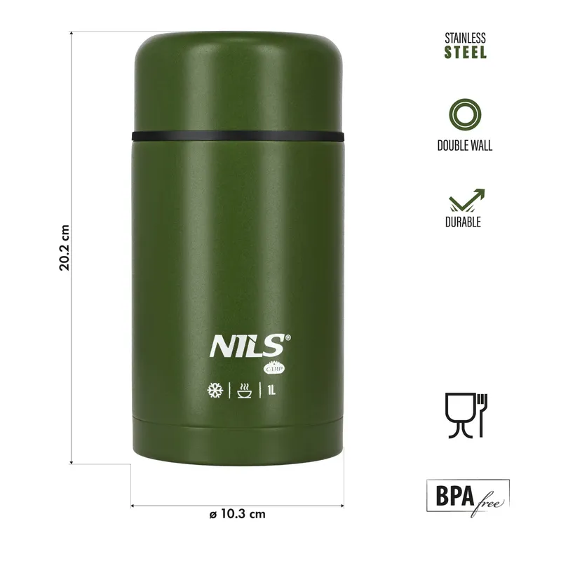 NC3802 Termos Obiadowy 1000ml NILS Camp - Zielony