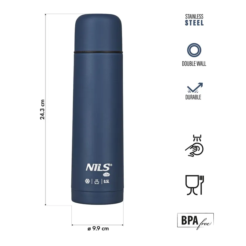 NC3803 Termos Turystyczny 500 ml NILS Camp - Niebieski