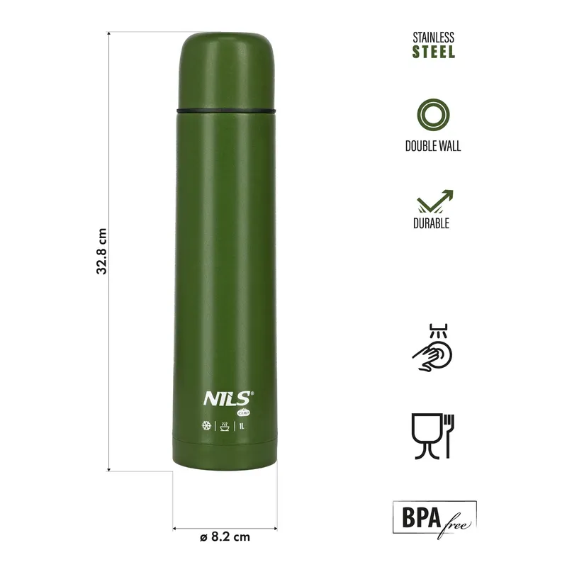 NC3804 Termos Turystyczny 1000 ml NILS Camp - Zielony
