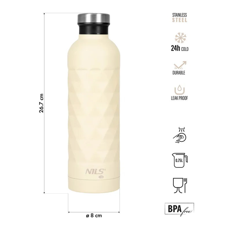 NC3805 Butelka Turystyczna 750ml NILS Camp - Beżowa