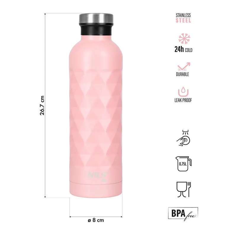 NC3805 Butelka Turystyczna 750ml NILS Camp - Różowa