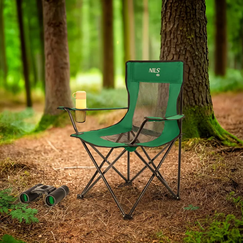 NC3302 Krzesło Turystyczne NILS Camp - Zielono-Czarny