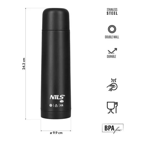NC3803 Termos Turystyczny 500 ml NILS Camp - Czarny