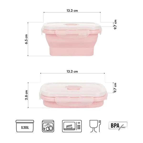 NC4105 Pojemnik/Lunch Box Składany 355ml NILS Camp - Różowy