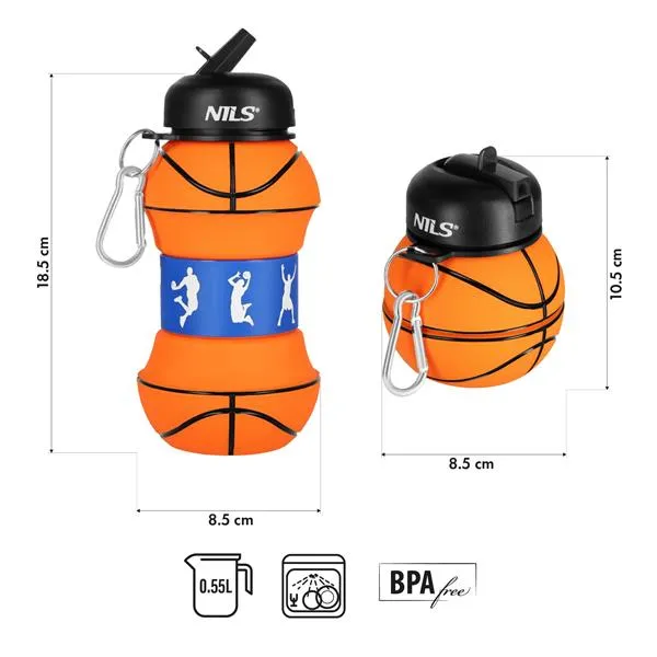 NC4104 Kubek Silikonowy Składany 550ml Basketball NILS