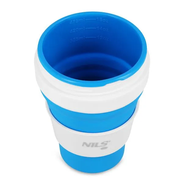 NC4103 Kubek Silikonowy Składany 475ml NILS Camp - Niebieski