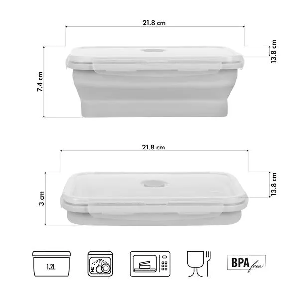 NC4105 Pojemnik/Lunch Box Składany 1200ml NILS Camp - Szary