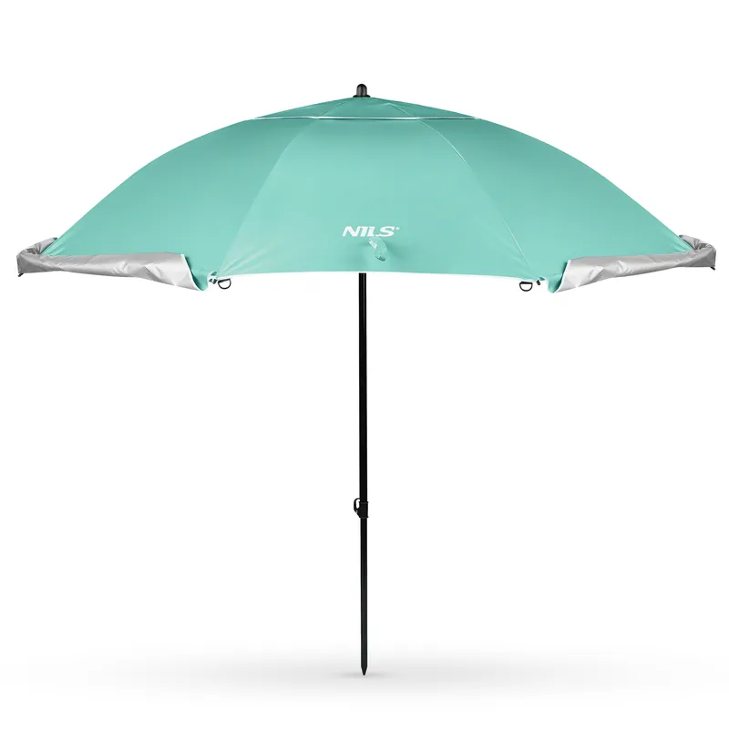 NC17114 Parasol/Parawan Plażowy 2w1 XXL 240 cm NILS - Zielony