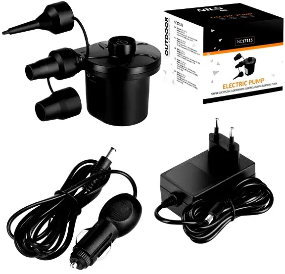 NC17115 Pompka Elektryczna 230-12V + Przejściówki NILS Camp