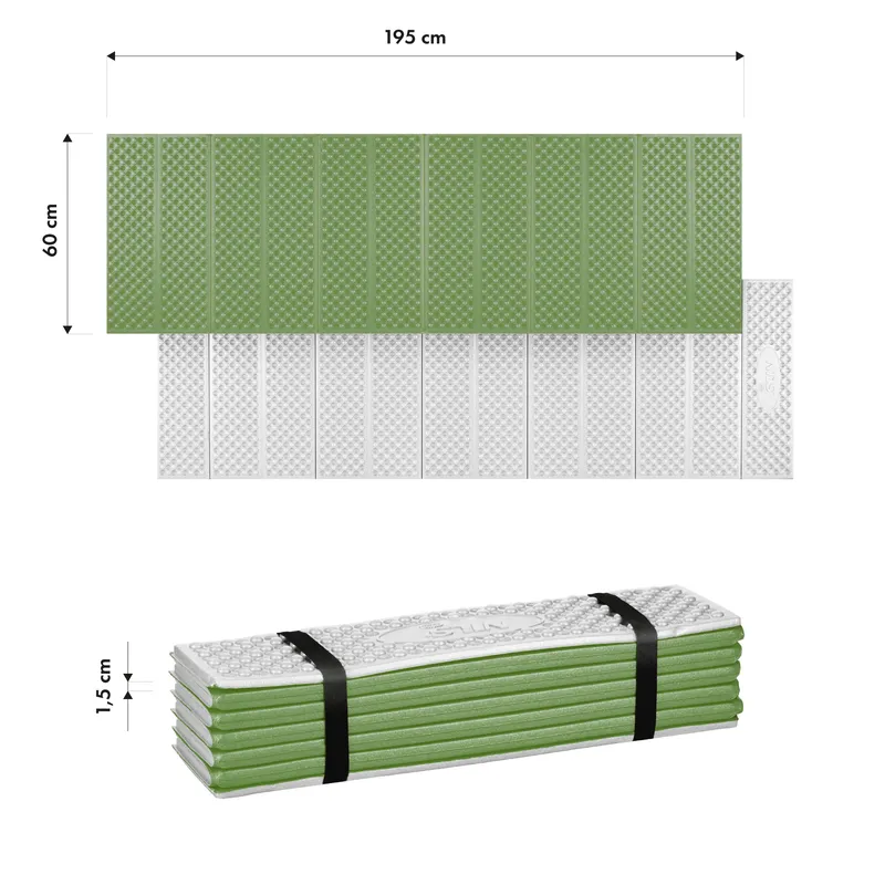 NC17103 Karimata Składana Turystyczna Z Podbiciem Aluminiowym + Xpe 195 cm NILS Camp - Zielona