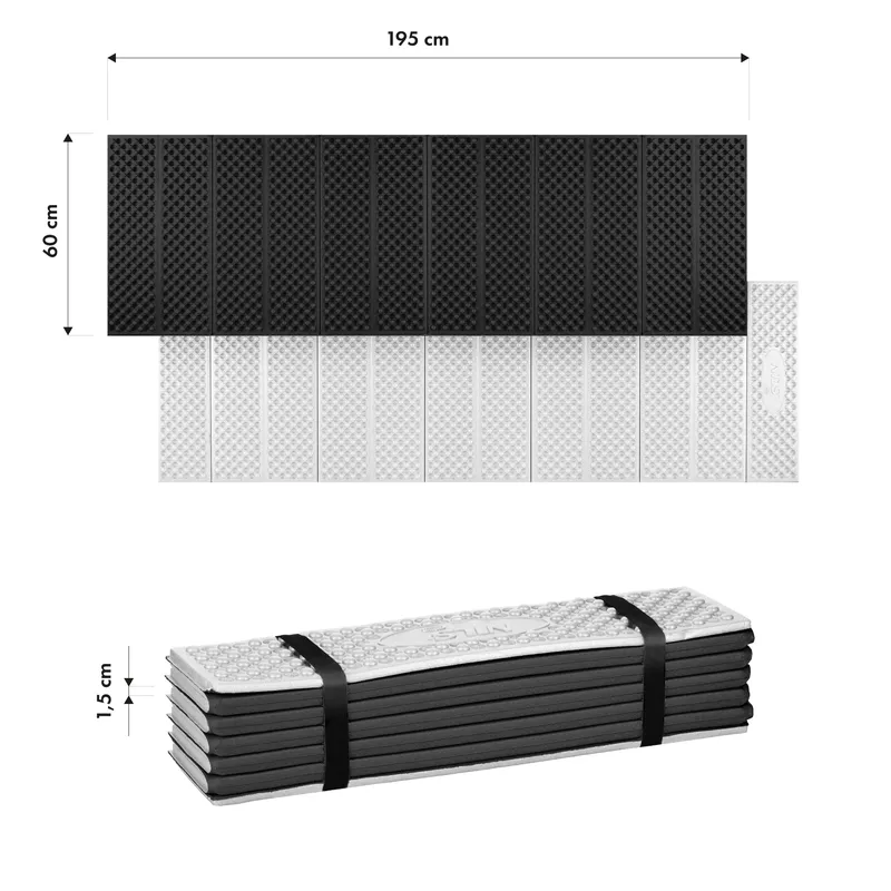 NC17103 Karimata Składana Turystyczna Z Podbiciem Aluminiowym + Xpe 195 cm NILS Camp - Czarna