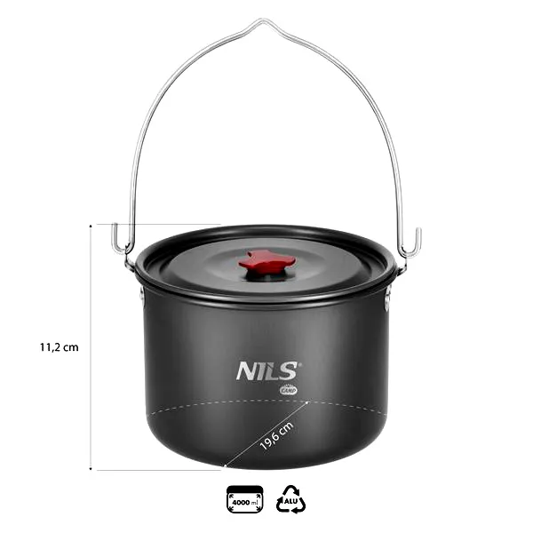 NC17117 Garnek Turystyczny Z Pokrywką 4 l NILS Camp