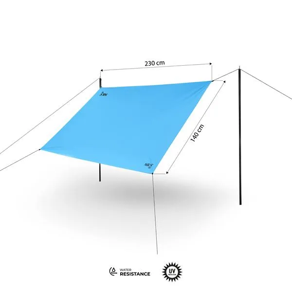 NC17111 Tarp Płachta Biwakowa Kempingowa 230x140 cm NILS Camp - Niebieski