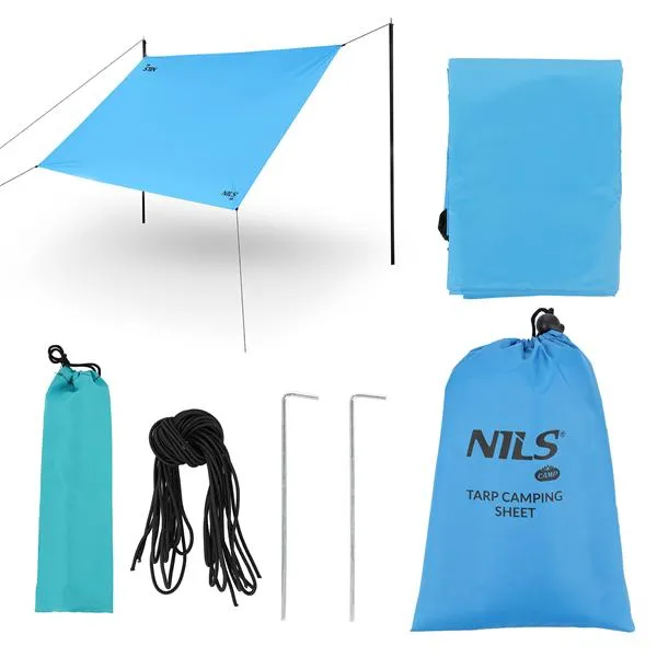 NC17111 Tarp Płachta Biwakowa Kempingowa 230x140 cm NILS Camp - Niebieski