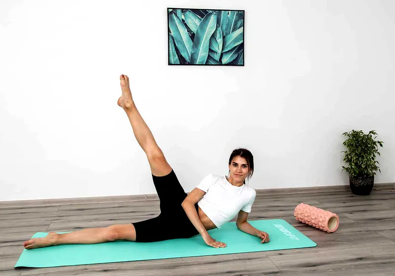 Mata Do Jogi I Fitness TPE Antypoślizgowa Enero Fit - Miętowo-Szara