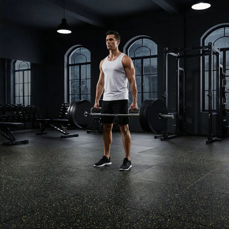 POS35 Podłoga Gumowa Pod Sprzęt Fitness Z Wypustkami Black/Yellow Hms