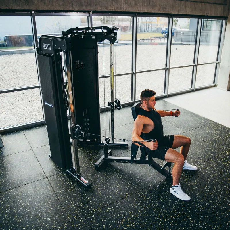 POS35 Podłoga Gumowa Pod Sprzęt Fitness Z Wypustkami Black/Yellow Hms