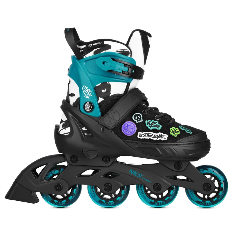 NA2053A Łyżworolki Vibe Rozm. M(37-40) NILS Extreme - Turkusowe