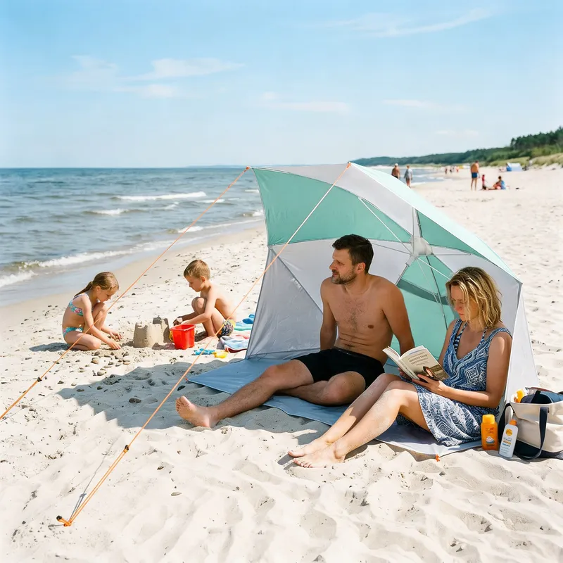 NC4803 Parasol - Parawan Plażowy 2 w 1 NILS