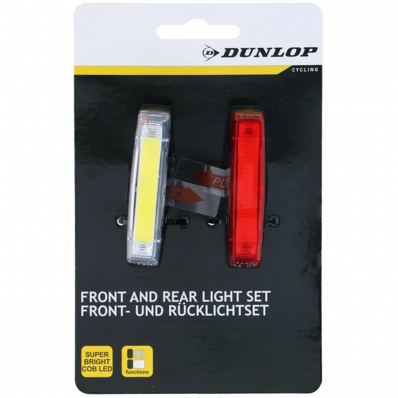 Zestaw Lamp Rowerowych LED Przód I Tył Black Dunlop