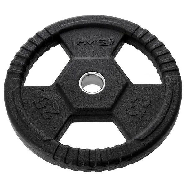 TOH25 Talerz Olimpijski Ogumowany 25 kg Hms - Czarny