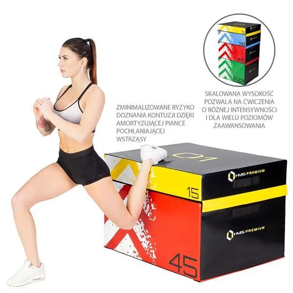 PYBS01 (4 Części) Skrzynie Plyometryczne Soft Zestaw Hms Premium