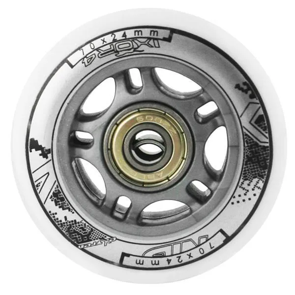 Pu 70x24 82A (4 Szt.) + ABEC-7 (8 Szt.) Zestaw NILS Extreme - Białe