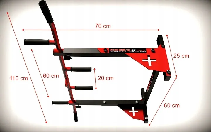 Drążek Ścienny Zider Black-Red - 360 kg Wytrzymałości