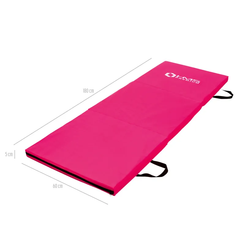 MGS02 Materac Gimnastyczny Składany 1800x600mm Pink Hms Premium