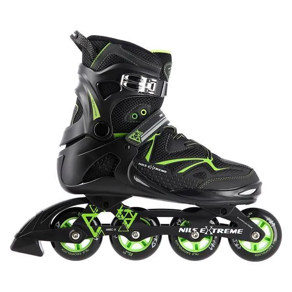 NA9022 Czarno/Zielone Rozm 40 Łyżworolki NILS Extreme