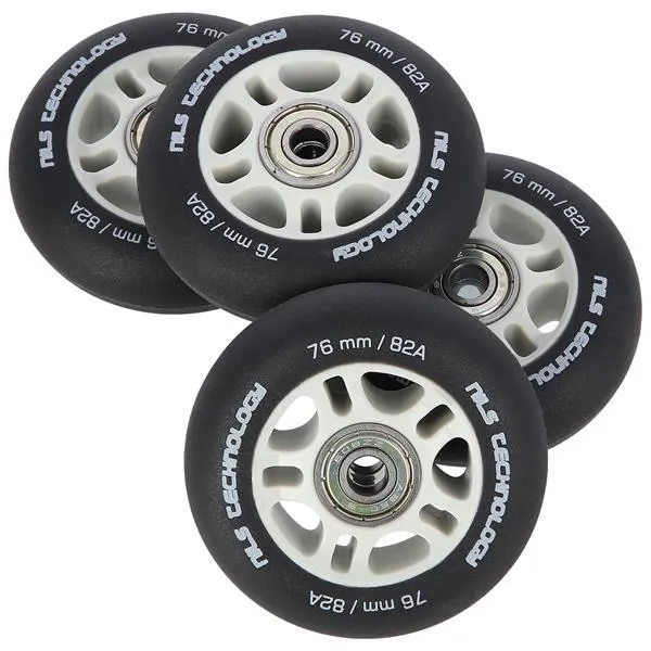 Pu 76x24 82A Matowe (4 Szt.) + ABEC-9 (8 Szt.) Zestaw NILS Extreme - Czarne