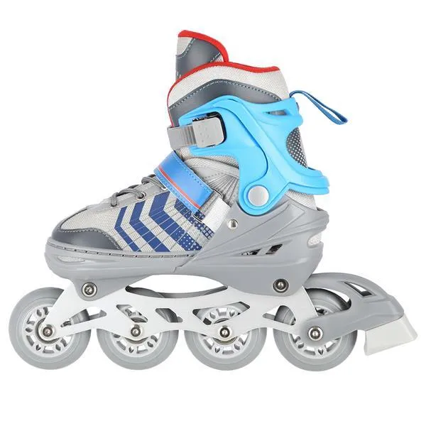 NH18192 4w1 ROZM.L(39-43) Łyżworolki Z Wym. Pł. Hokejową NILS Extreme - Szaro-Niebieski