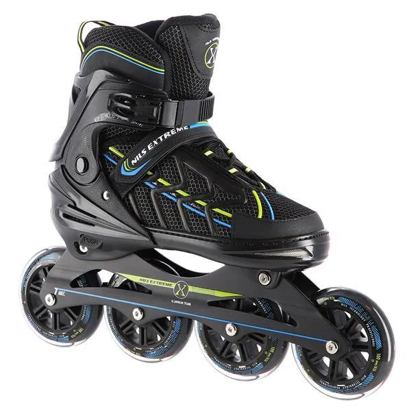 NA1128 Rozm. L(39-42) Łyżworolki NILS Extreme - Czarno-Limonkowy
