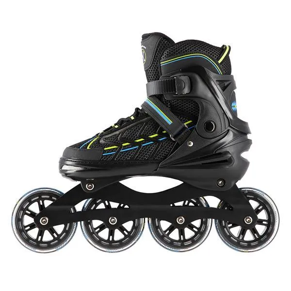 NA1128 Rozm. L(39-42) Łyżworolki NILS Extreme - Czarno-Limonkowy